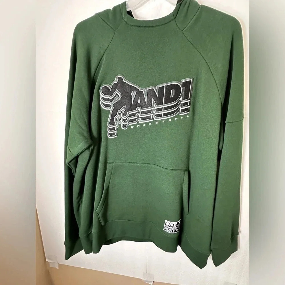 AND1 Men’s Hoodie Pullover Sweatshirt  Brand New w/Tags  Size 2  XL Hunter Green